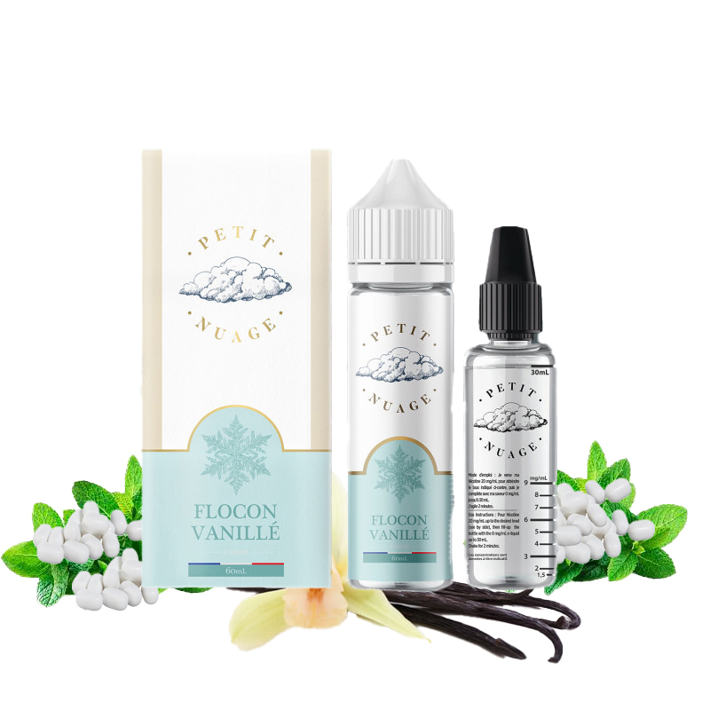 E-liquide Flocon vanillé 60ml Petit Nuage avec sa menthe doce et sa vanille légère comme un tic tac